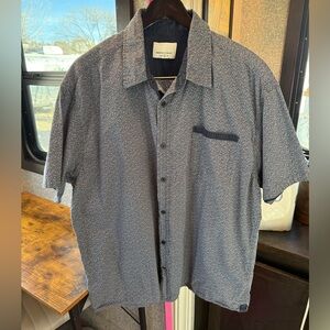 Paper Denim & Cloth Navy 100 cotton modern Patterned Button Down Shirt 3X